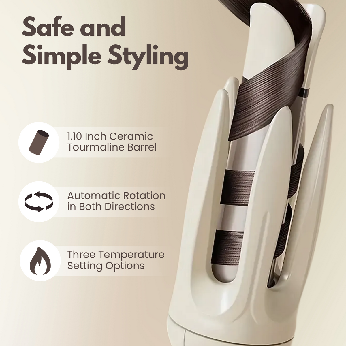 Automatic Curler in Beige